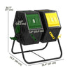 Rotating Composter, Dual Chamber Compost Bin with 24 Vents and Steel Legs, 34.5 Gallon, Yellow and Green