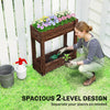 2-Tier Wooden Raised Garden Bed with Legs, 23.6