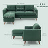 Sectional Sofa with Changeable Chaise Lounge, 3 Seat L-Shaped Sofa, Upholstered Couch for Small Space