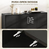 Kitchen Sideboard Storage Cabinet, Modern Coffee Bar with Push-Open Design and 2 Drawers for Living Room, White