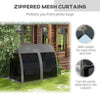 3-Seater Outdoor Swing Chair Chaise Lounger Bed Garden Hammock with Steel Stand, Canopy Netting Walls, Dark Grey