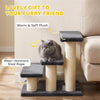 Cat Trees 3 Tier Pet Stairs Dog Cat 3 Steps Kitty Scratching Post Cat Scratch Furniture Dark Grey