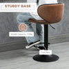 Vintage Set of 2 Microfiber Cloth Adjustable Bar Height Stools with Swivel Seat, Brown