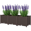 Plastic Raised Garden Bed, Outdoor Planter Box with Drainage Holes for Patio, Balcony, 47.2
