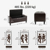 Storage Ottoman Bench, PU Leather Upholstered Bench with Tufted Design, Brown