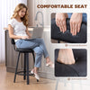Bar Stools Set of 2, Upholstered Breakfast Bar Chairs with Footrest and Backrest for Kitchen Counter, Black