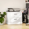 Lateral Filing Cabinet, Farmhouse File Cabinet with 2 Silent Drawers for Letter/A4/Legal Size Files, White