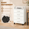 4-Drawer Vertical Mobile Filing Cabinet, File Cabinet with Lockable Wheels for Home Office, White
