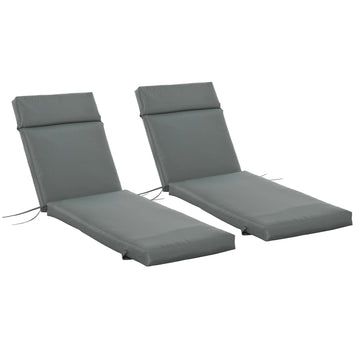 Outdoor Lounge Chair Cushion Set of 2, Non-Slip Chaise Lounge Cushions, Sun Lounger Pads, 77.2