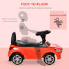 Kids Ride On Push Car, Foot-to-Floor Walking Sliding Toy Car for Toddler with Under Seat Storage, Music, Headlights Red