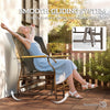 Outdoor 2-Person Glider Bench, Outside Swing Glider Chair Loveseat with Breathable Mesh, Table, Steel Frame