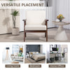 Modern Accent Chairs with Cushioned Seat, Upholstered Linen-Feel Armchair for Bedroom, Living Room, Cream White