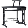 Computer Desk with Keyboard Tray, Writing Desk with Drawer, Workstation for Home Office, Black (35.4