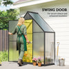 Polycarbonate Greenhouse Walk-in Greenhouse with Swing Door and Adjustable Window, 5.5 x 2ft, Black