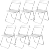 Folding Chairs 6 Pack, Plastic Foldable Chairs with Vent, Carry Hole and Steel Frame for Home, Office, Dining