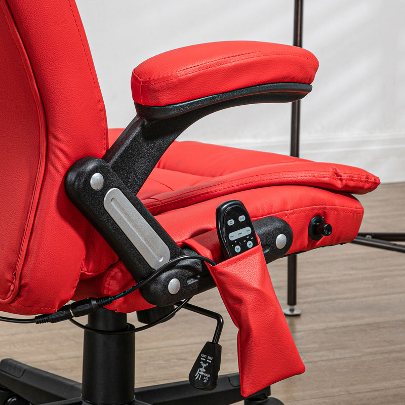 Executive Massage Chairs Heated High Back Reclining Office Chair Swivel Leather Adjustable Vibrating Furniture Black