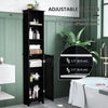 Armoire de rangement haute pour salle de bain, colonne autoportante pour linge avec 3 étagères ouvertes réglables, blanche