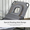 Adjustable Outdoor Lounge Chair, Garden Folding Chaise Lounge with Face Hole Reclining Tanning Chair Seat, Folding Camping Beach Lounging Bed w/ Support Pillow, Grey