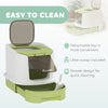 Enclosed Cat Litter Box with Lid, Scoop, Top Entry, Deodorization Bags, Drawer Type Cat Litter Tray, Easy to Clean, Green