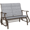 Garden Double Gliding Chair, Patio Glider Armchair for Outdoor, Backyard Mesh Seat and Backrest, Steel Frame, Dark Grey