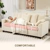 Corduroy Couch, 3 Seater Sofa, Modern Upholstered Couch with Curved Armrests and 8 Removable Pillows