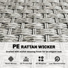 Rattan Wicker Sofa 3-Seater Outdoor Couch with Cushions for Patio Garden Grey