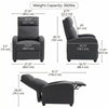 Fabric Recliner Sofa Manual Recliner, Home Theater Seating Single Reclining Sofa Chair with Padded Seat for Living Room