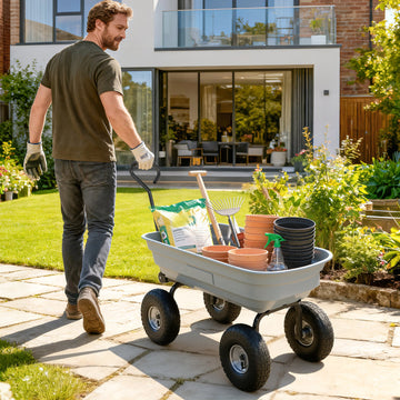 Steel Garden Cart with Handle and 10
