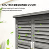 Wooden Garden Storage Shed Kit Wood Garage Tool Organisation Cabinet with 2 Door , 34