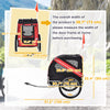 Dog Bike Trailer Pet Cart Bicycle Wagon Cargo Carrier Attachment for Travel Foldable - Red/ Black