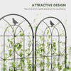Set of 2 Metal Garden Trellis, Decorative Trellis Panels, Bird Design, 150 x 50 cm, Black