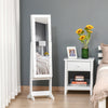 Free Standing Armoire Organizer, Lighted Mirrored Jewelry Cabinet w/ Angle Adjustable & 16 LED Lights Warm White