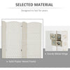 6ft Folding Room Divider, 6 Panel Wall Partition with Wooden Frame for Bedroom, Home Office, White