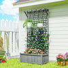 Wood Planter with Trellis for Vine Climbing, Raised Garden Bed, Privacy Screen for Backyard, Patio, Deck, Dark Grey