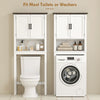 Over The Toilet Storage, Bathroom Cabinet Over Toilet with Open Shelf and Adjustable Bottom Bar, White