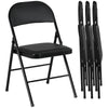 Set of 4 Metal Foldable Chairs, PU Leather Padded Folding Chairs with Cushion Seat and Open Back for Indoor, Black