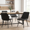 Dining Chairs Set of 4, Faux Leather Upholstered Kitchen Chairs with Metal Legs for Dining Room, Living Room, Black