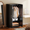 Wardrobe Cabinet with 2 Doors and Hanging Rod, Modern Armoire Wardrobe Closet for Bedroom