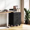 3-Drawer Small Filing Cabinet with Lock, Vertical Office Storage Cabinet with Wheels for Home Office, White