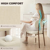 Upholstered Linen Fabric Kitchen Chairs, Modern Dining Chairs Set of 2 with Metal Legs, Beige