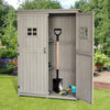 4x1.5ft Wooden Garden Sheds, Outdoor Storage with Windows and Double Door for Gardeners, Grey