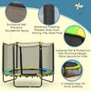Qaba 4.6FT Trampoline for Kids with Enclosure Net for Ages 3-10, Indoor Outdoor Use, Black