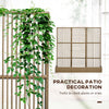 Raised Garden Bed with Lattice Trellis, Rattan Outdoor Planter with Storage for Garden, Patio, Balcony, Sand Brown
