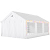 20' x 13' Party Tent, Heavy Duty Gazebo Canopy with Windows, Outdoor Party Wedding Tent with 4 Removable Sidewalls White