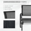 Patio Glider Outdoor Glider Chair with Breathable Mesh Seat & Backrest, Armrests and Metal Frame, Black
