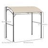 7' x 5' BBQ Grill Gazebo Tent, Garden Grill Canopy with Steel Frame and Hooks, Outdoor Sun Shade, Beige
