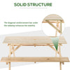Wood Picnic Table, Camping Table and Bench Set with Umbrella Hole for Outdoor, Garden, Patio, Backyard