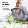 Outdoor Dining Chairs Set of 4, Patio Chairs with Slotted Backrest, Grey