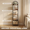 Bookshelf 5 Tier Arched Bookcase, 69.5