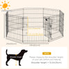 24inch Foldable Metal Exercise Pet Playpen Yard Dog Puppy Kennel Cage 8 Panel